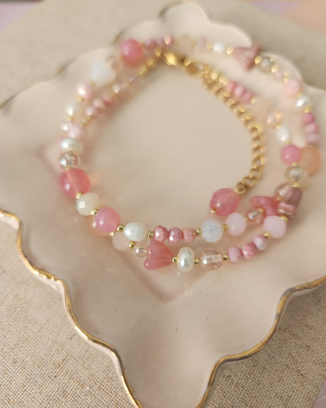 Rosalie Necklace - Handmade Czech Glass Beaded & One-Of-A-Kind