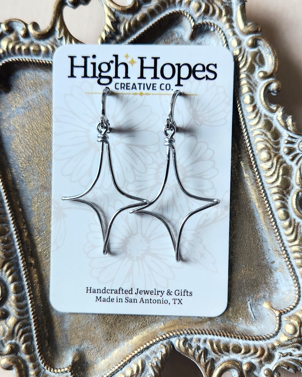 Handmade Wire Sparkle Earrings