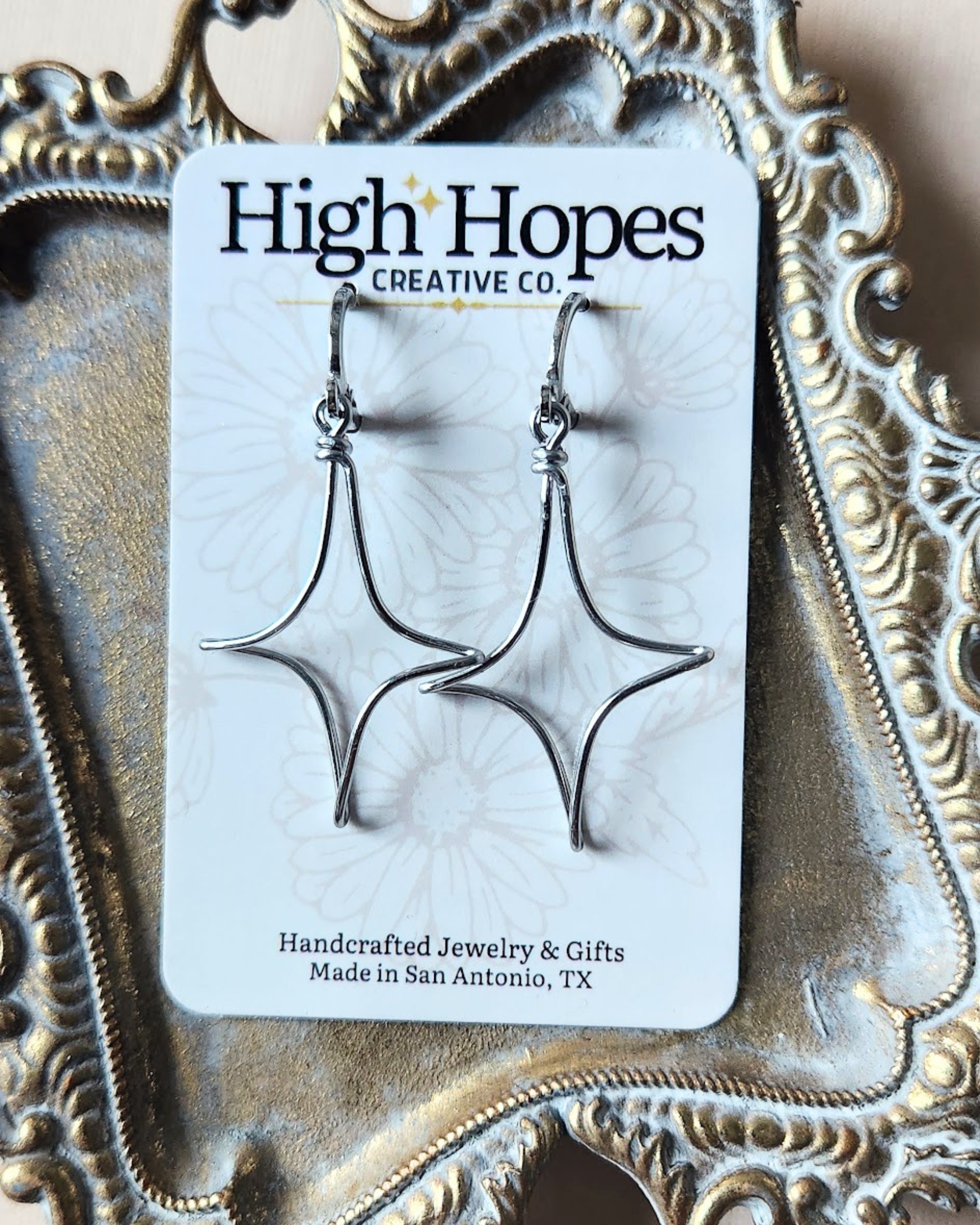 Handmade Wire Sparkle Earrings