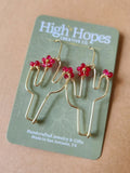 Wire Blooming Cactus Earrings