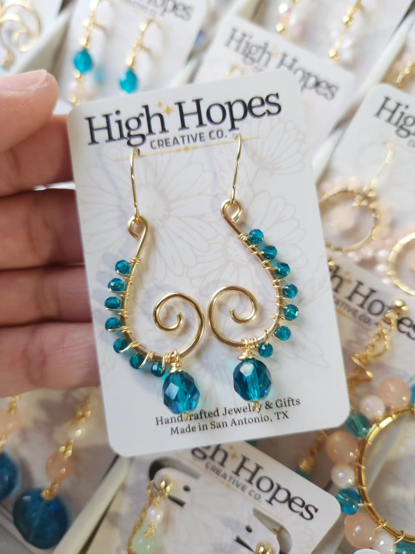 Handmade Wire Spiral Shell Earrings