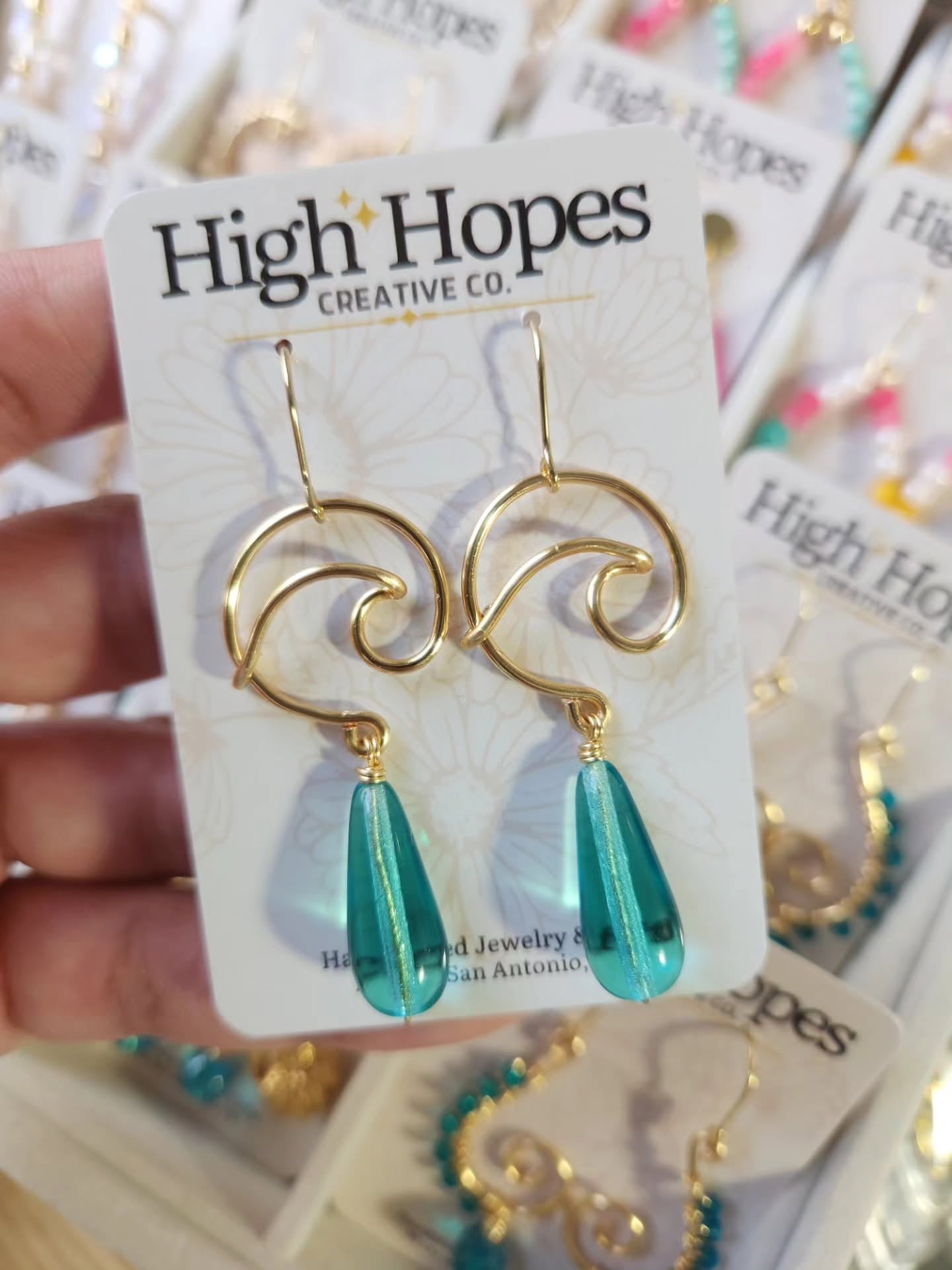 Handmade Wire Ocean Wave Earrings