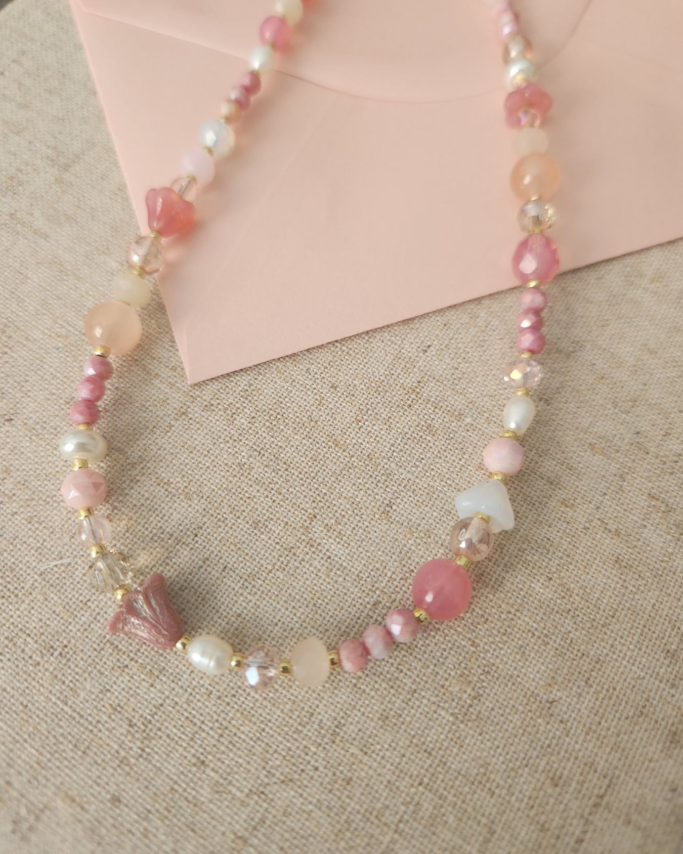 Rosalie Necklace - Handmade Czech Glass Beaded & One-Of-A-Kind